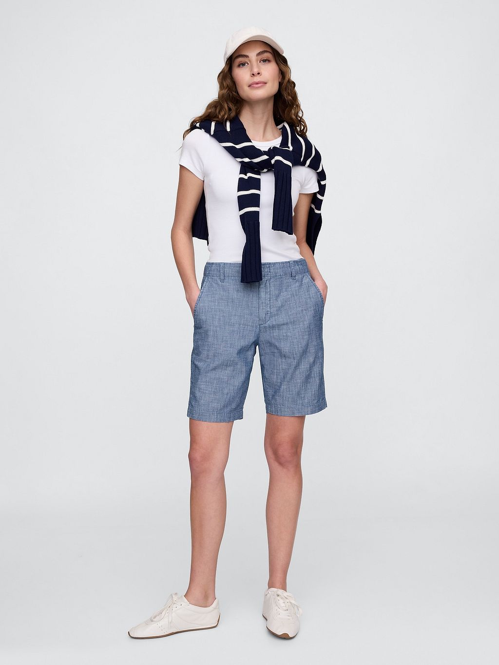 その他 TAN  GUM SHORT TOPS Short Gap Girlfriend Tiro Medio Mujer