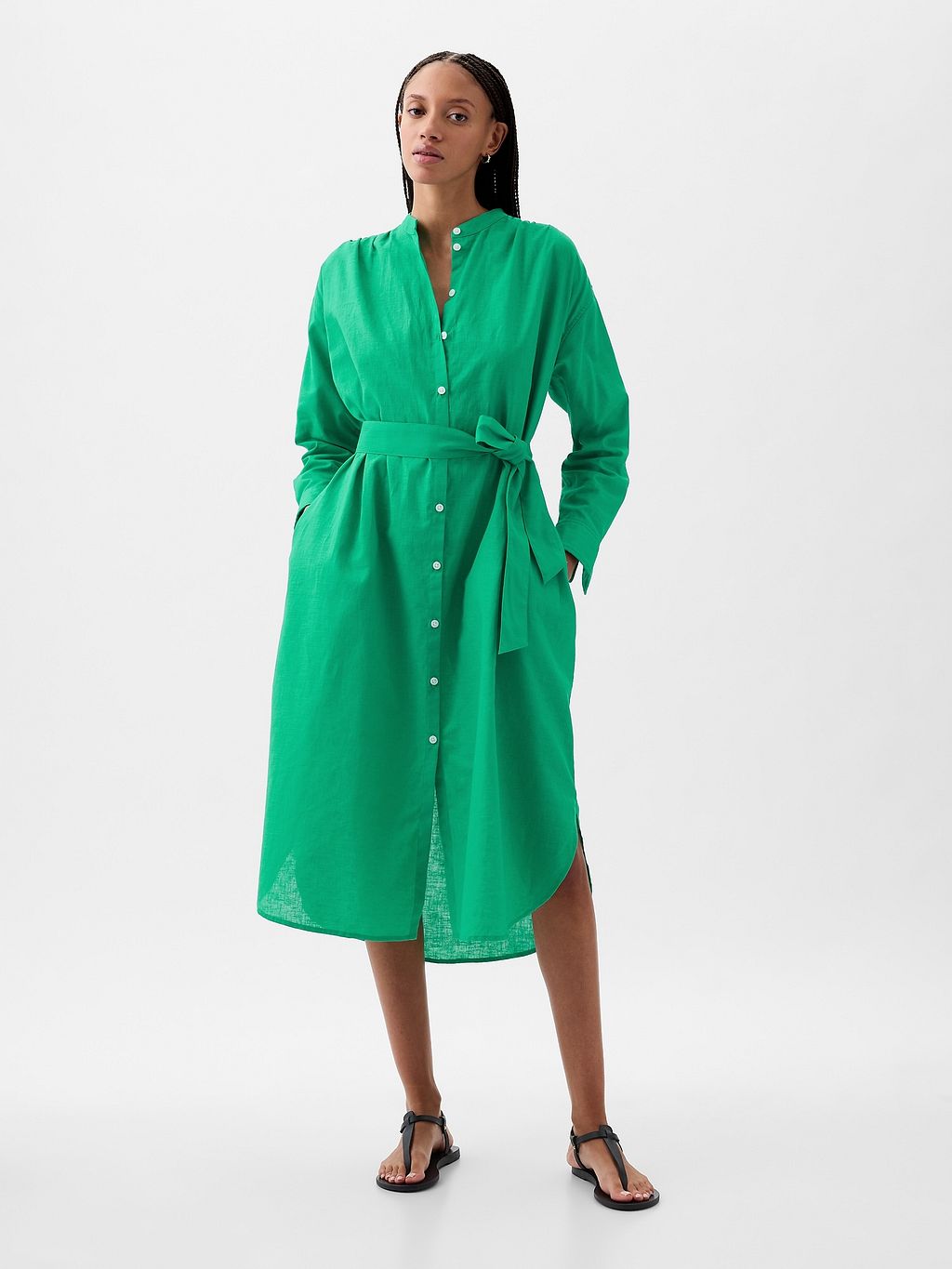 long dresses with sleeves Shona Joy - Emory High Neck Balloon Sleeve Maxi Dress main image 0