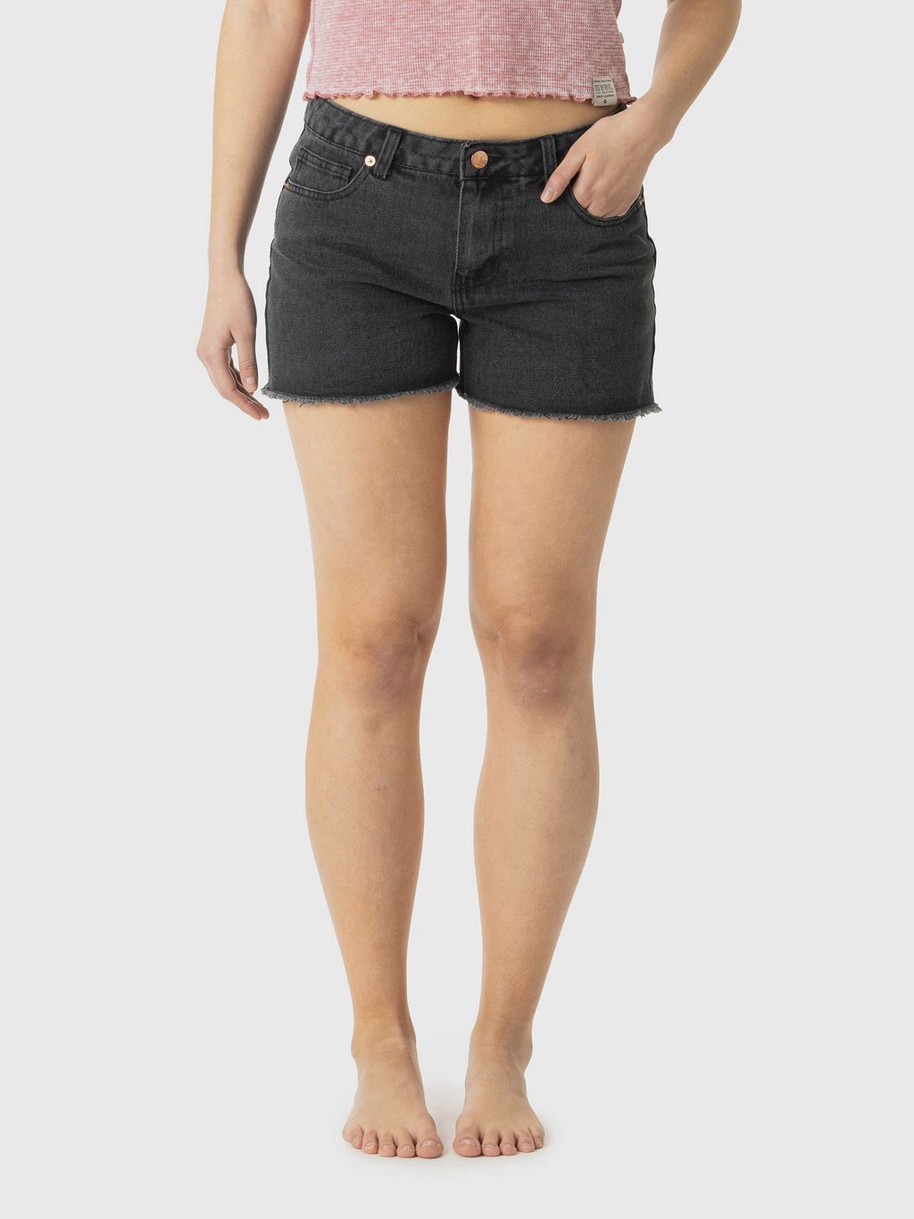 その他 TAN  GUM SHORT TOPS Short Gap Girlfriend Tiro Medio Mujer