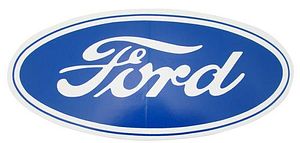 Ford Oval 9-1/2 Long Decal White Background 16-47237-1