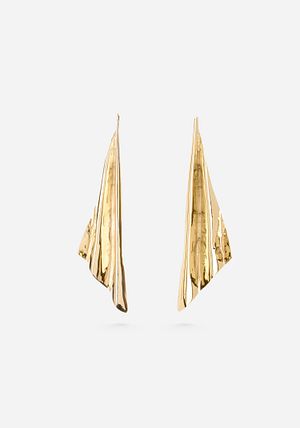 Fan Earrings 18k Gold Plated OS