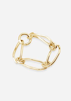 Oval Link Chain Bracelet 18k Gold Plated OS