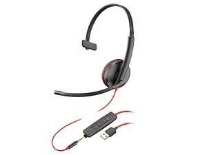 HP Poly Blackwire 8225 Stereo USB-C Headset Mit Adapter – On-Ear, 2,2 M Kabel, Omnidirektionales Mikro