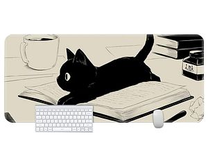 YUNZII Keynovo Gaming Mouse Pad, Large Mouse Pad, Non-Slip 4mm Laptop Gaming Desk Pad,Waterproof Desk Pad For Gaming, Office And Home (35.4'' X 15.7'', White Topographic