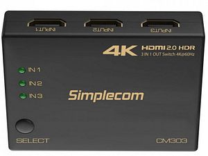3 Port HDMI Switch Kit - 4K HDMI Switcher with IR Remote and HDMI Cabl –  THE CIMPLE CO