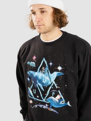 Space Dolphins Wash Crewneck Sweater