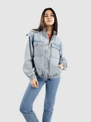 Oversized Bomber Denim Jacket