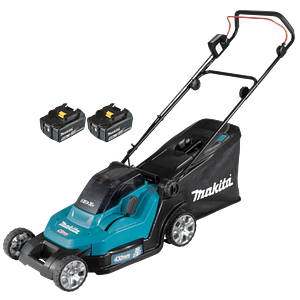 Makita DLM432PT2 2x18V LXT plæneklipper 2x5,0 Ah batteri og lader