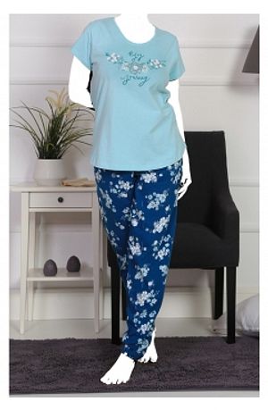 Vienetta Elastan Kadife Pijama Takim 50710000 Indigo Sefamerve