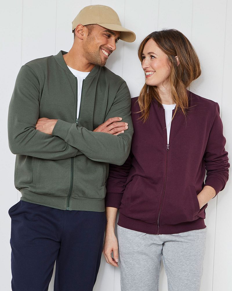 Baseball Collar Zip Through Top