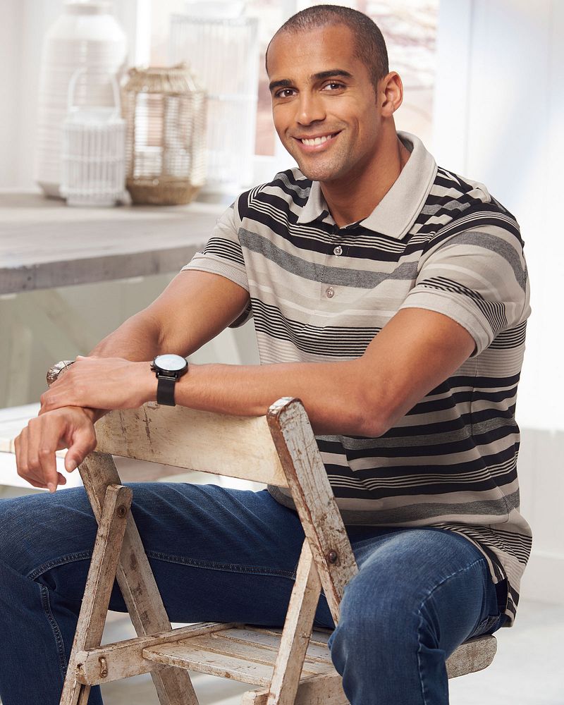 Variated Stripe Polo Shirt