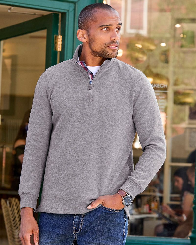 Half Zip Brushed Rib Top