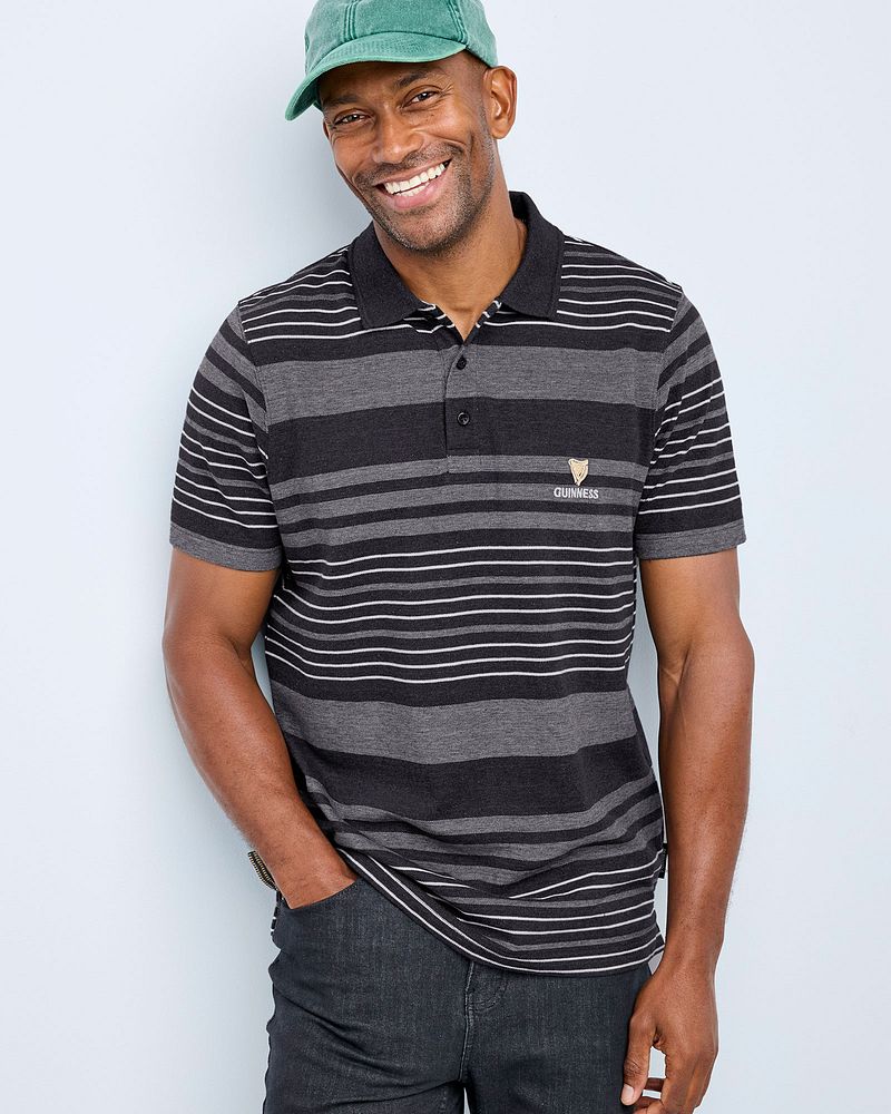 Guinness™ Short Sleeve Birdseye Stripe Polo Shirt