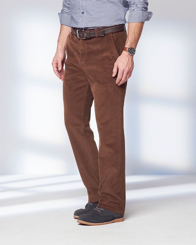 Flat Front Cord Trousers