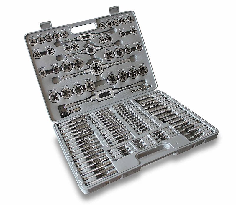 Metric Tap and Die Set Kit with Split Dies Wrench & Case Professional 110 NP 