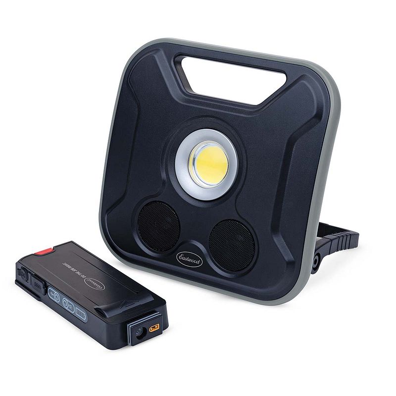 Limited Quantities Available - Eastwood Rechargeable COB LED Flood Light with Speakers